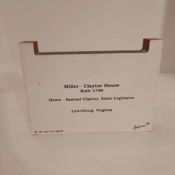 Vintage 1991 The Cat's Meow Miller - Claytor House Shelf Sitter - Picture 5 of 10